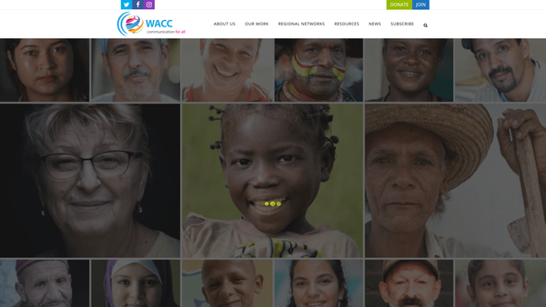 Screenshot of the World Association For Christian Communication website