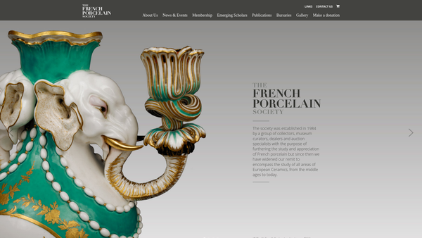 Screenshot of the The French Porcelain Society website