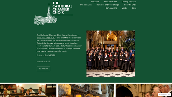 Screenshot of the The Cathedral Chamber Choir website