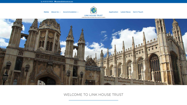 Screenshot of the Link House Trust website