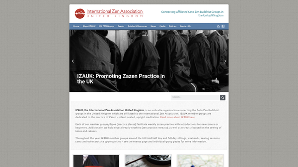 Screenshot of the International Zen Association (United Kingdom) website