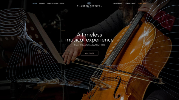 Screenshot of the Thaxted Festival Foundation website