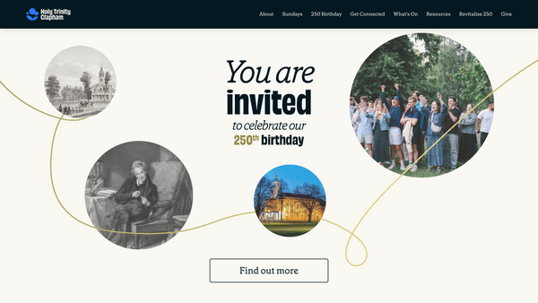 Screenshot of the Holy Trinity Church Clapham Restoration And Development Trust website