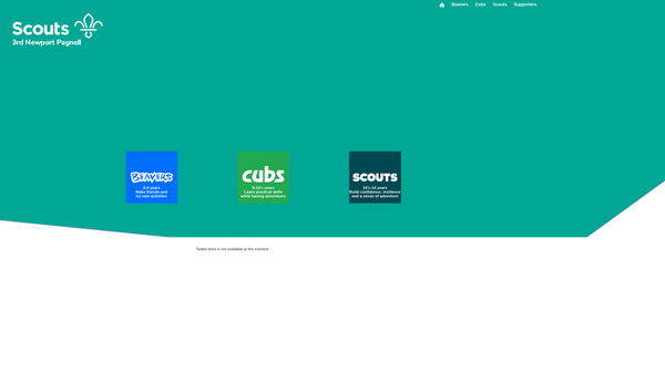 Screenshot of the 3rd Newport Pagnell Scout Group website