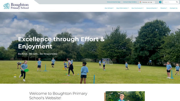 Screenshot of the Boughton School Association website