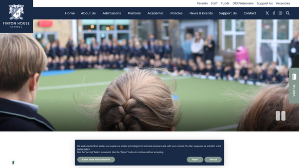 Screenshot of the Finton House Educational Trust website