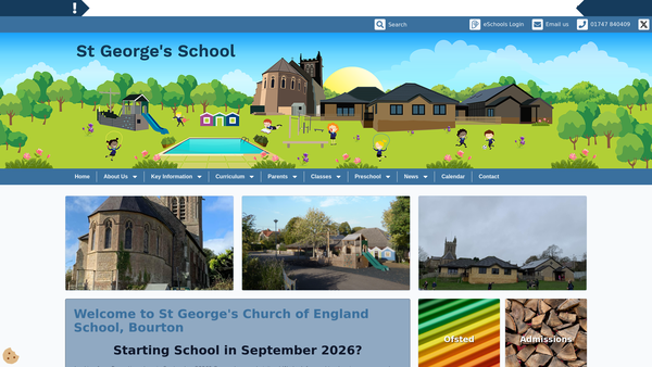 Screenshot of the St Georges School Bourton Parents And Teachers And Friends Association website