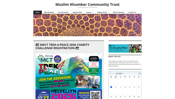 Screenshot of the Muslim Khumbar Community Trust website
