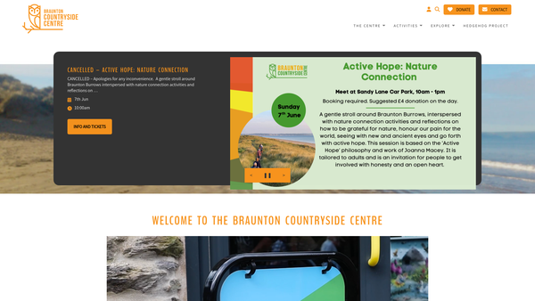 Screenshot of the North Devon Environmental Trust website