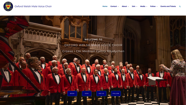 Screenshot of the The Oxford Welsh Male Voice Choir website