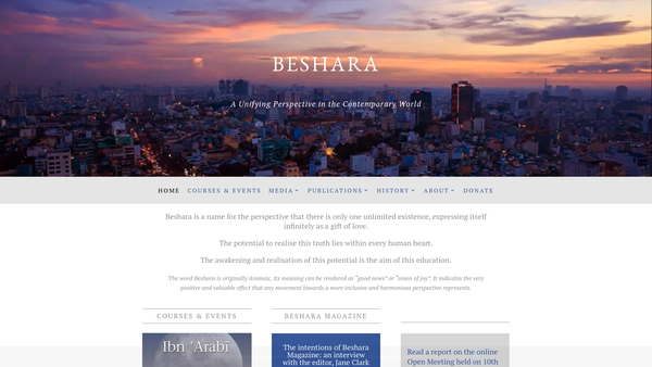 Screenshot of the The Beshara Trust website