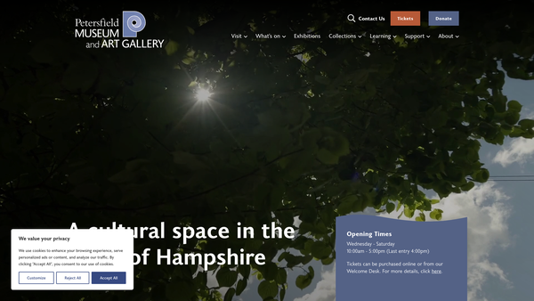 Screenshot of the Flora Twort Gallery website