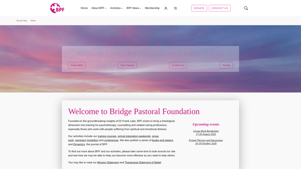 Screenshot of the Association For Clinical Theological Training And Care Ltd website