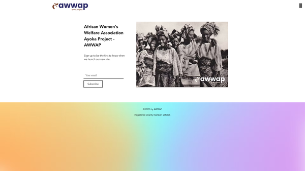 Screenshot of the African Women's Welfare Association Ayoka Project website