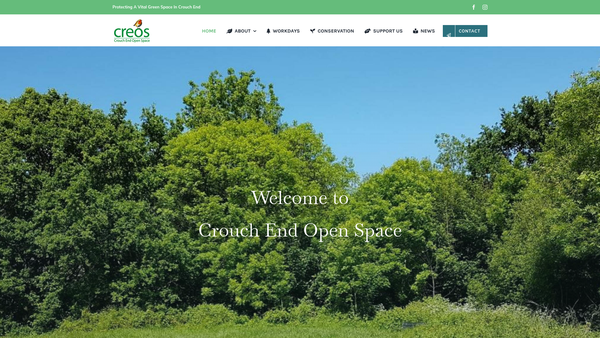 Screenshot of the Creos (Crouch End Open Space) website