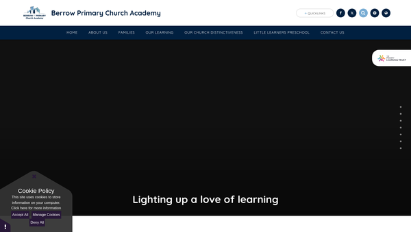 Screenshot of the Berrow School Association website
