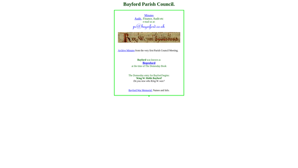 Screenshot of the Charity For A Public Open Space At Bayford In The County Of Hertfordshire website