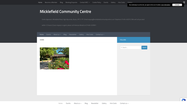Screenshot of the Micklefield Community Association website