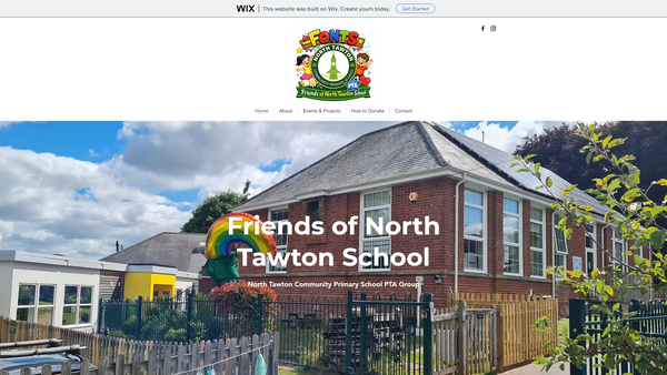 Screenshot of the Friends Of North Tawton School website