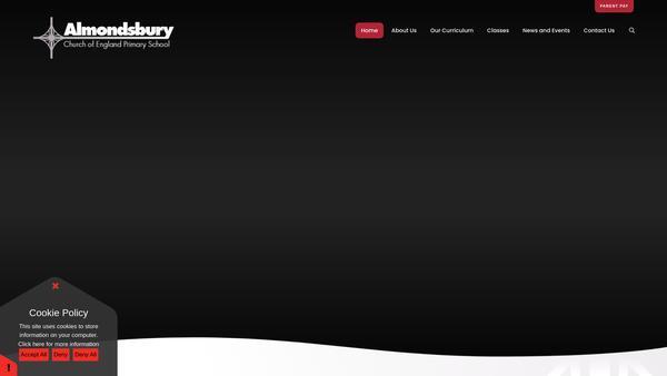 Screenshot of the Almondsbury School Parents Association website
