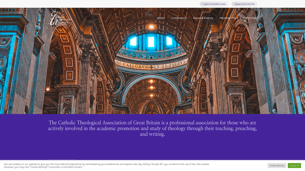 Screenshot of the The Catholic Theological Association Of Great Britain website
