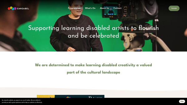 Screenshot of the Carousel Project website