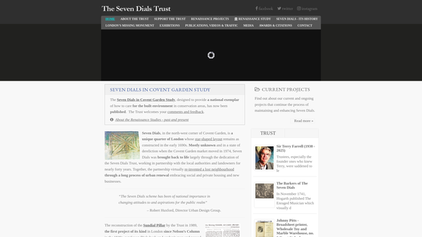 Screenshot of the The Seven Dials Trust website