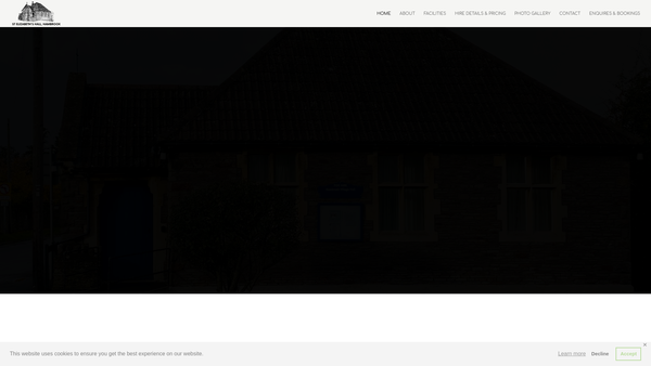 Screenshot of the Hambrook Village Hall website