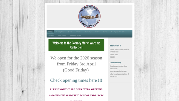 Screenshot of the Romney Marsh Wartime Collection website