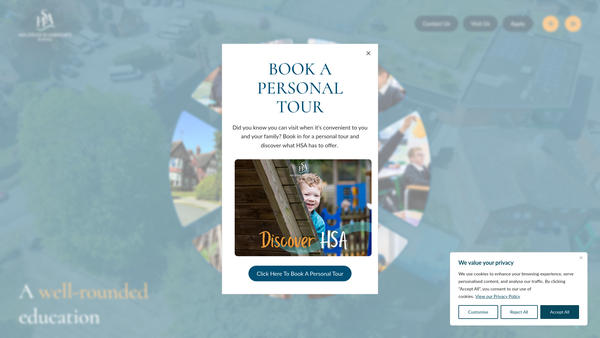 Screenshot of the Halstead St Andrew's School Trust website