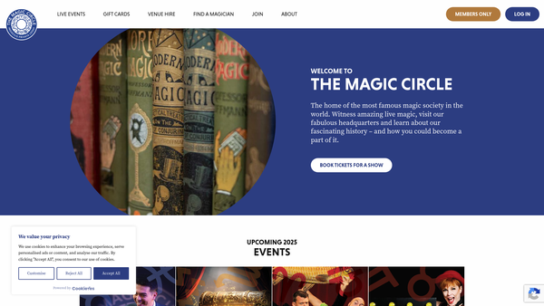 Screenshot of the The Magic Circle Foundation Limited website