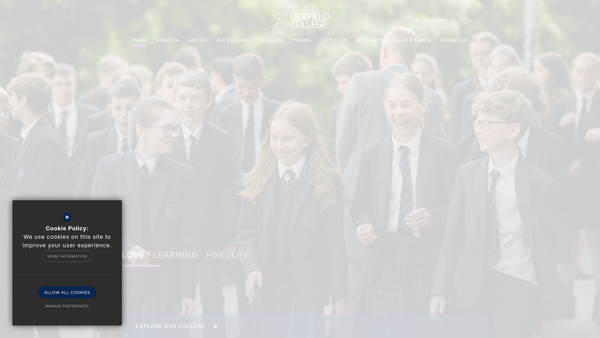 Screenshot of the Uckfield College PTA website
