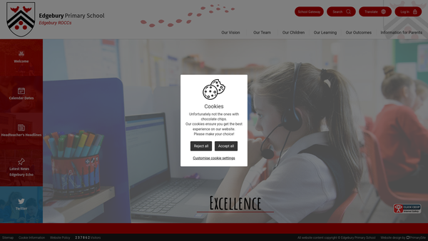 Screenshot of the Edgebury Primary School Parent Staff Association website