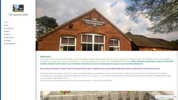 Screenshot of the Copeman Centre website