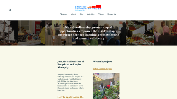 Screenshot of the Stepney Community Trust website