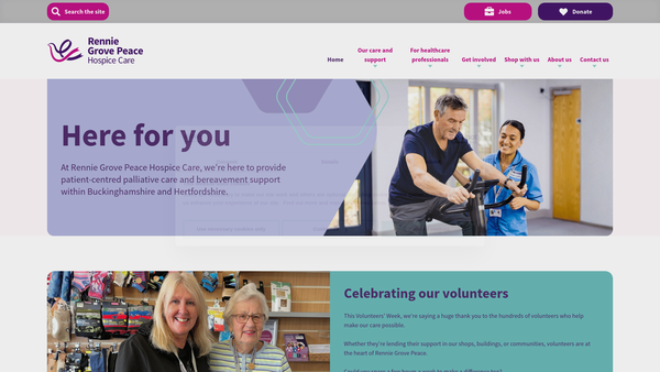 Screenshot of the Iain Rennie Hospice At Home website