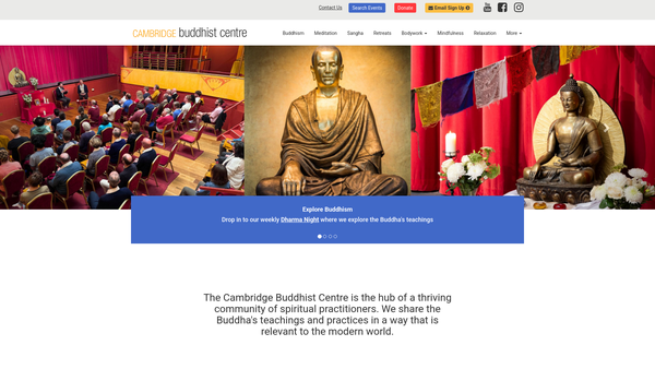 Screenshot of the Triratna Cambridge website
