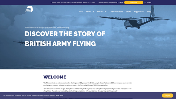 Screenshot of the Army Flying Museum Limited website