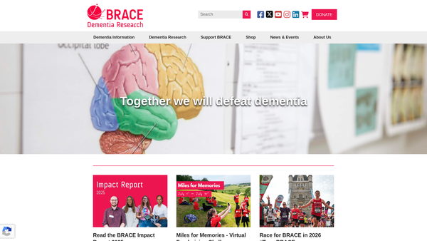 Screenshot of the Brace website