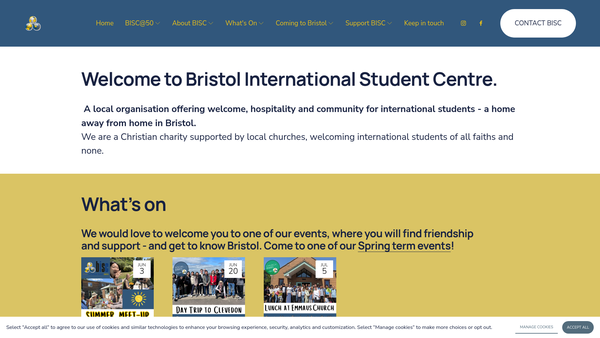 Screenshot of the Bristol International Trust website