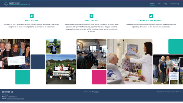 Screenshot of the The Isle Of Wight Kidney Patients Association website
