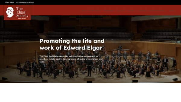 Screenshot of the The Elgar Society website