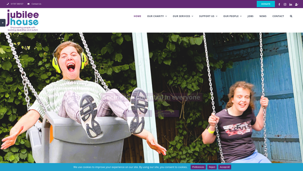 Screenshot of the Jubilee House Care Trust Ltd website