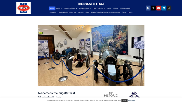 Screenshot of the Bugatti Molsheim Ltd website