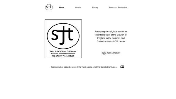 Screenshot of the St John's Trust, Chichester website