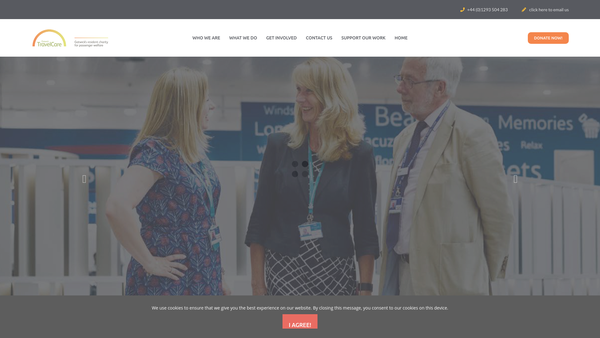 Screenshot of the Gatwick Travel-Care website