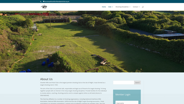 Screenshot of the Shanklin Rifle And Pistol Club website
