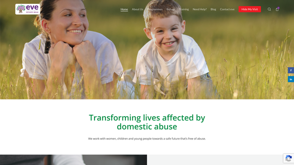 Screenshot of the Nene Valley Christian Family Refuge Limited website