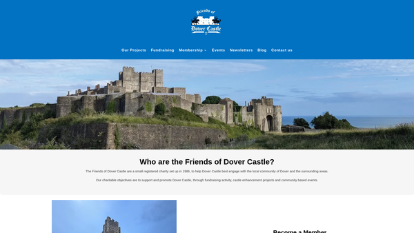 Screenshot of the The Friends Of Dover Castle website