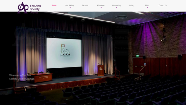 Screenshot of the The Arts Society Granta website